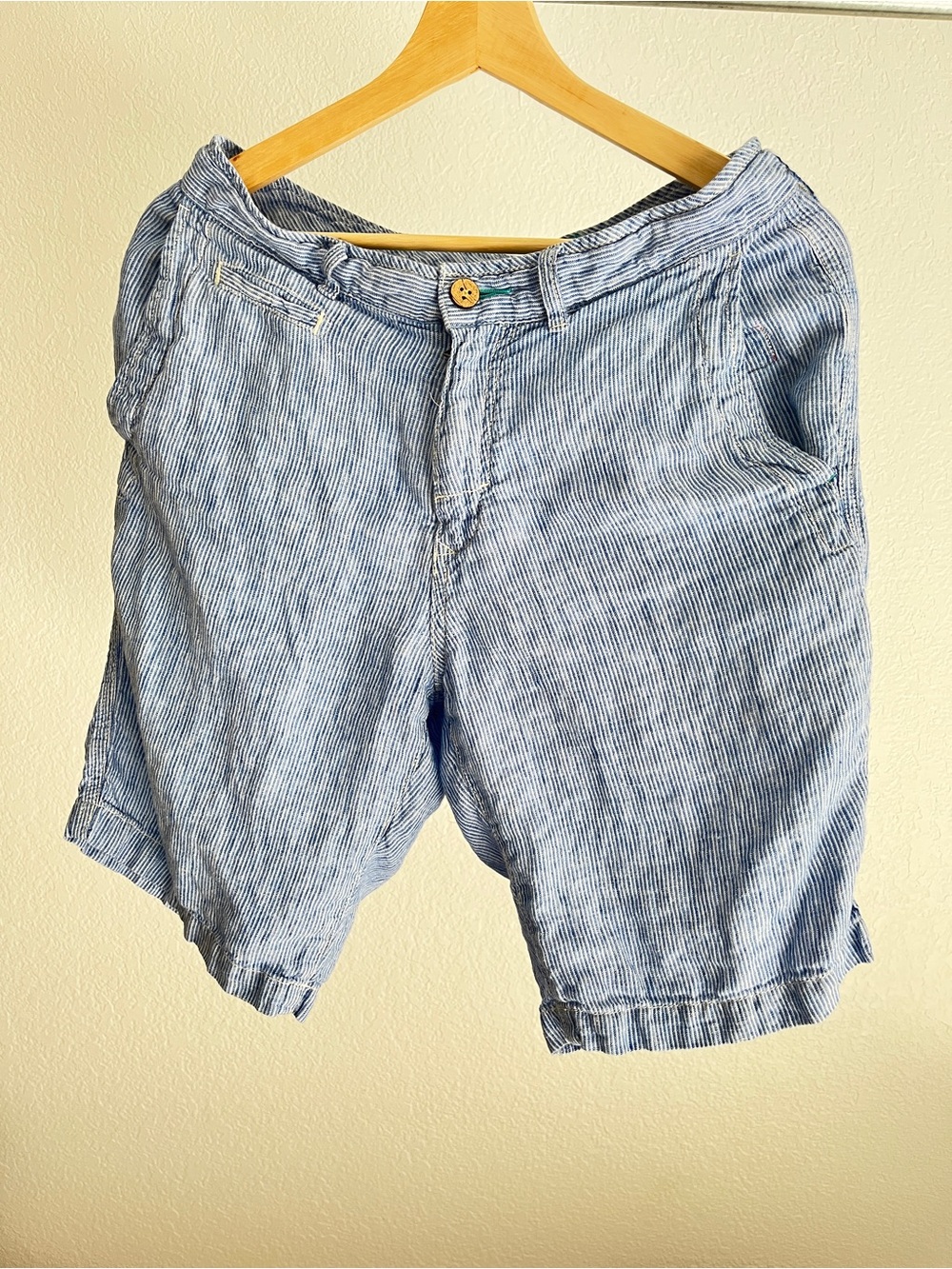 Light Blue Pinstripe Linen-Blend Shorts Tommy Bahama